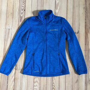 Eddie Bauer Carbon Black Wmn Fleece Jacket FullZip XS Blue StormRepel soft shell